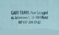 logotipo da empresa Gary-trans Piotr Szczygieł