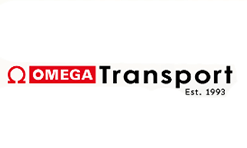 företagslogotyp Omega Transport